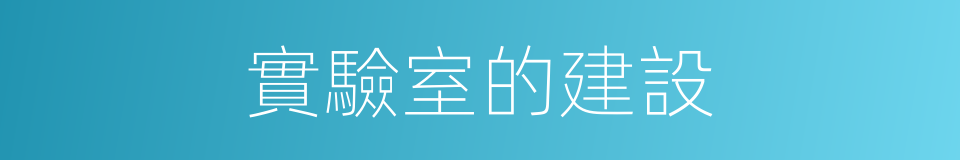 實驗室的建設的同義詞