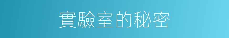 實驗室的秘密的同義詞