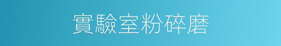 實驗室粉碎磨的同義詞
