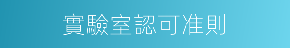 實驗室認可准則的同義詞