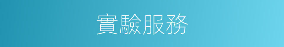 實驗服務的同義詞