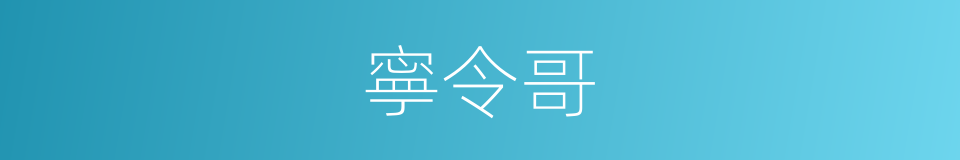 寧令哥的同義詞