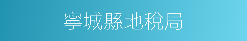 寧城縣地稅局的同義詞