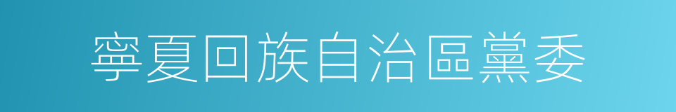 寧夏回族自治區黨委的同義詞