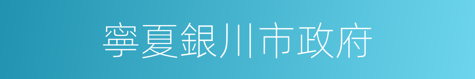 寧夏銀川市政府的同義詞