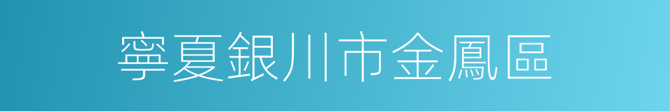 寧夏銀川市金鳳區的同義詞