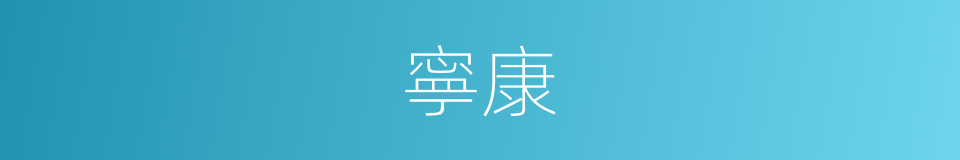 寧康的意思