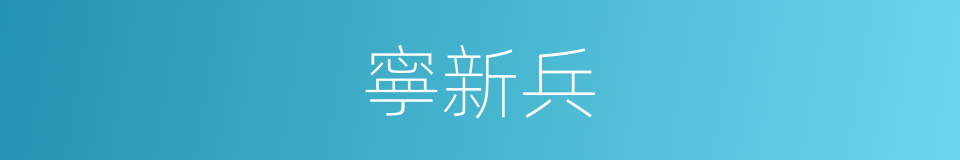 寧新兵的同義詞