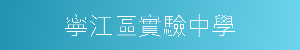 寧江區實驗中學的同義詞