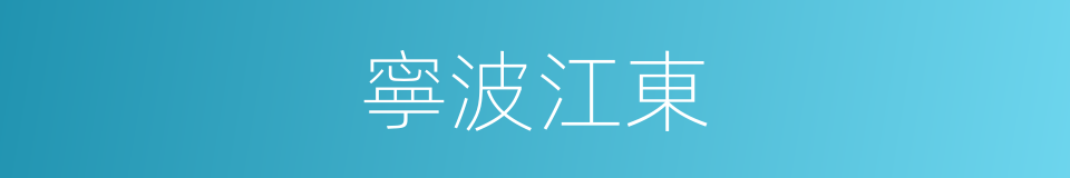 寧波江東的同義詞