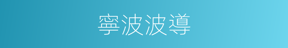 寧波波導的同義詞