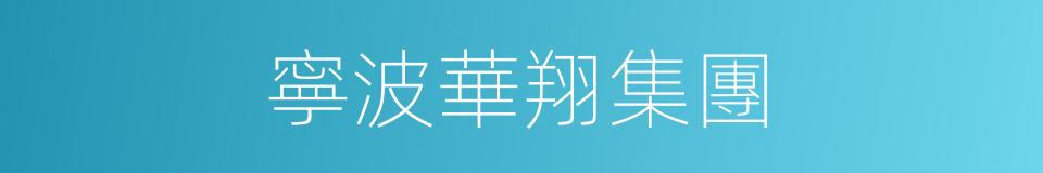 寧波華翔集團的同義詞