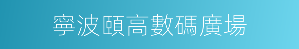 寧波頤高數碼廣場的同義詞
