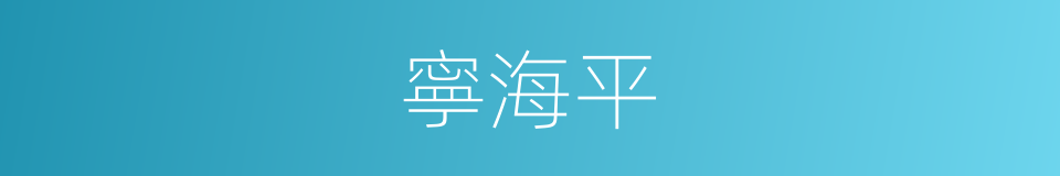 寧海平的同義詞