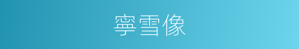 寧雪像的同義詞