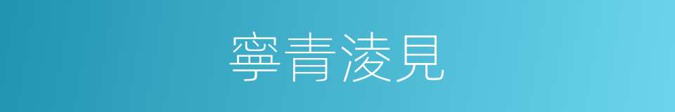 寧青淩見的同義詞