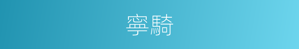 寧騎的同義詞