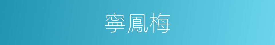 寧鳳梅的同義詞