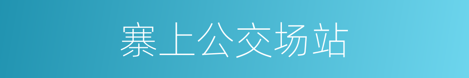 寨上公交场站的同义词