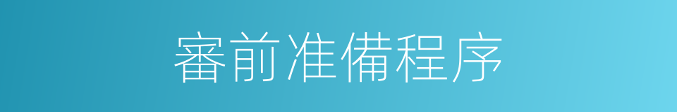 審前准備程序的同義詞