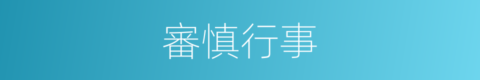 審慎行事的同義詞