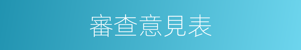 審查意見表的同義詞