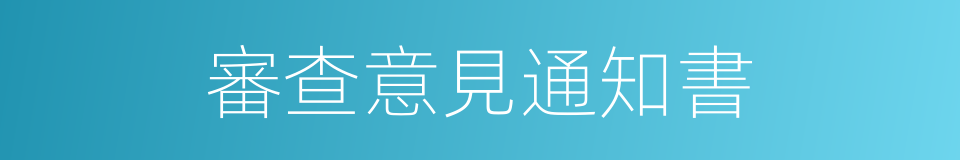 審查意見通知書的同義詞