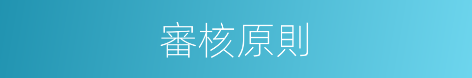 審核原則的同義詞