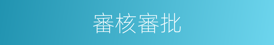 審核審批的同義詞