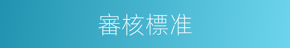 審核標准的同義詞