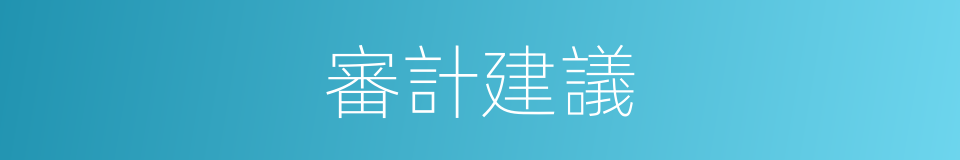 審計建議的同義詞