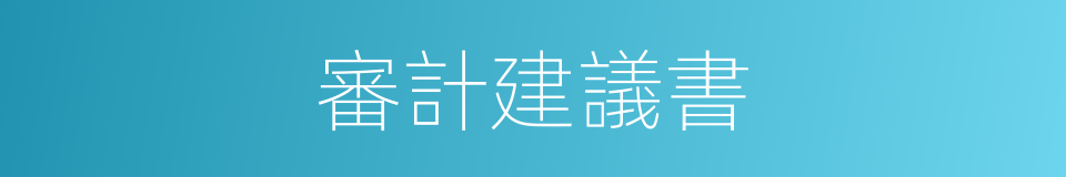 審計建議書的同義詞