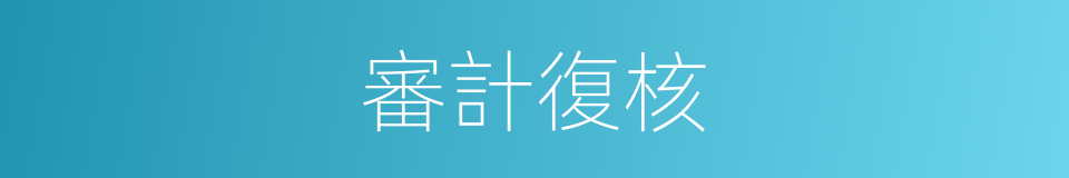 審計復核的意思