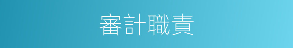 審計職責的同義詞