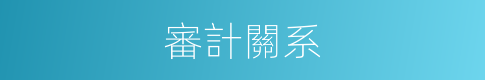 審計關系的同義詞