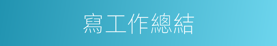 寫工作總結的同義詞