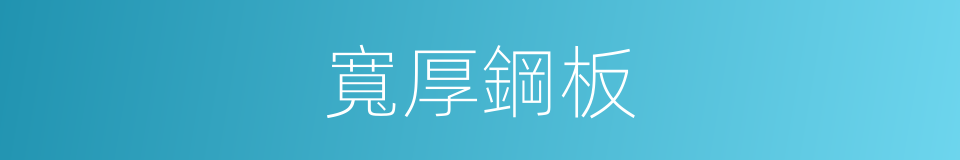 寬厚鋼板的同義詞