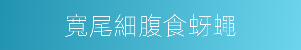 寬尾細腹食蚜蠅的同義詞