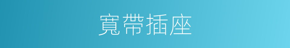 寬帶插座的同義詞