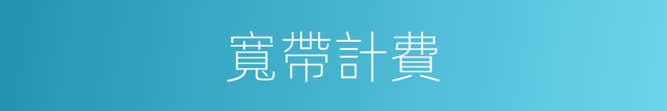 寬帶計費的同義詞