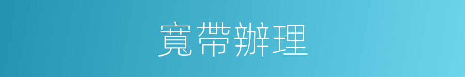 寬帶辦理的同義詞