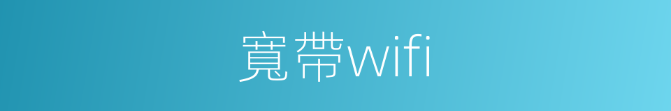 寬帶wifi的同義詞