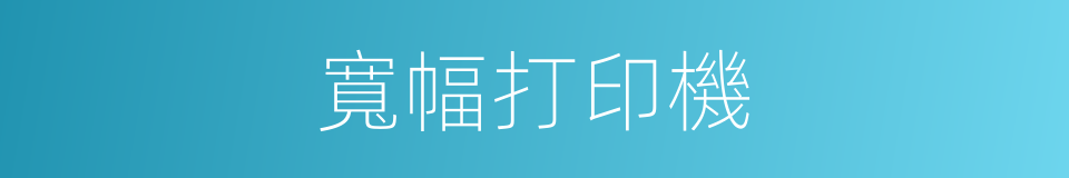 寬幅打印機的同義詞