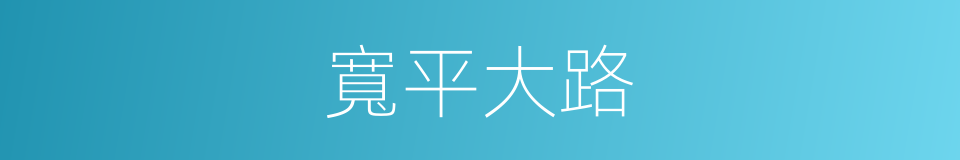 寬平大路的同義詞