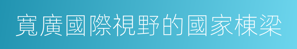寬廣國際視野的國家棟梁的同義詞