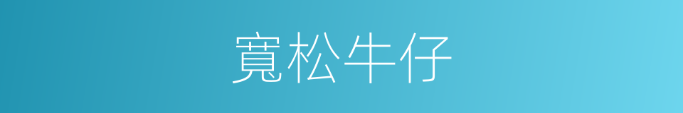 寬松牛仔的同義詞