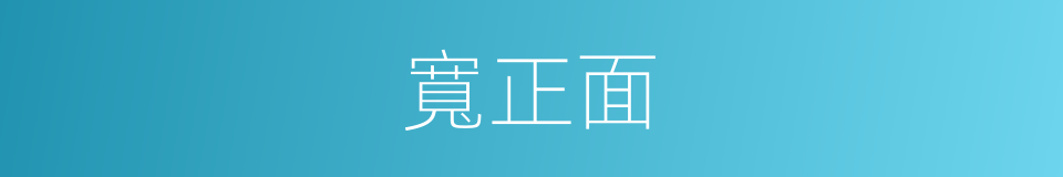 寬正面的同義詞