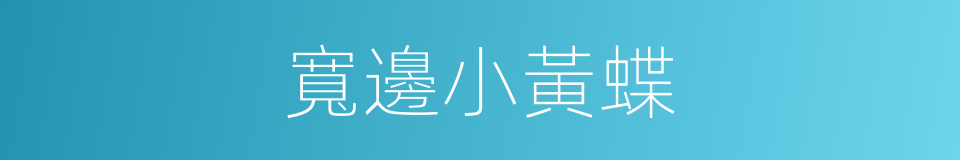 寬邊小黃蝶的同義詞