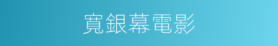 寬銀幕電影的意思