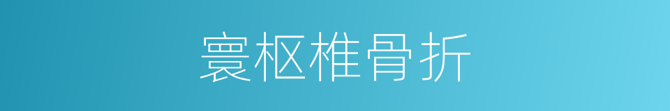 寰枢椎骨折的同义词